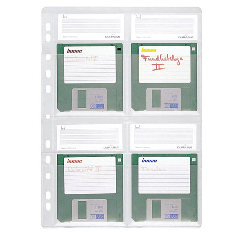 Карман Durable, для дискет с перфорацией, A4, ПВХ