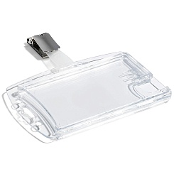 Держатель для пропуска двойной c поворотным клипом Durable, 54 х 85 мм