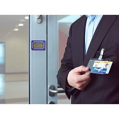 Держатель для пропуска двойной c поворотным клипом Durable, 54 х 85 мм